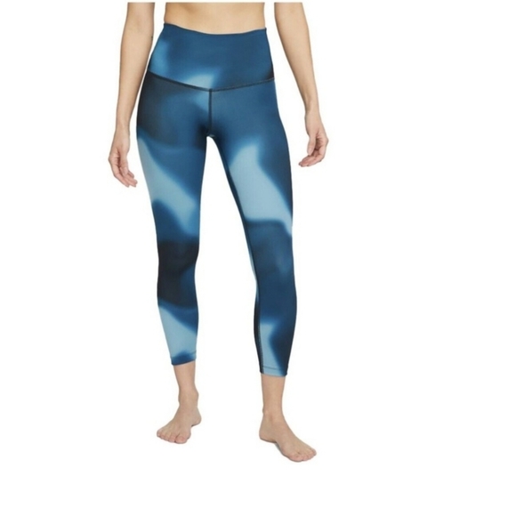 Nike Pants - Nike yoga tight fit midrise 7/8 tye dye legging blue